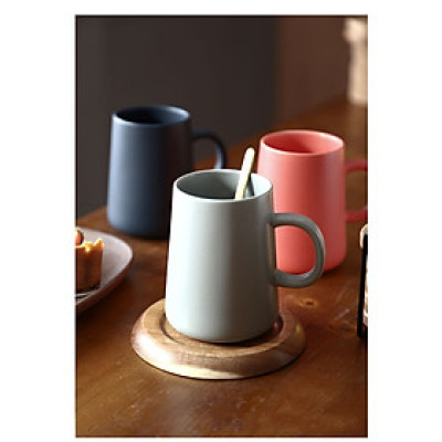 Ly gốm sứ màu pastel quai cầm phong cách Nhật