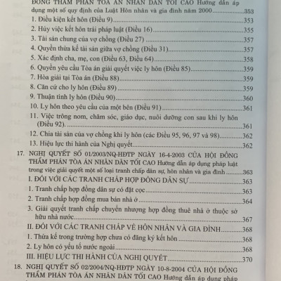 Hệ Thống Các Nghị Quyết Của Hội Đồng Thẩm Phán Tòa Án Nhân Dân Tối Cao Về Hành Chính, Kinh Tế, Thương Mại Và Hôn Nhân Gia Đình Từ Năm 2000 Đến 2023 