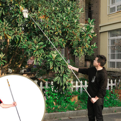 Dụng Cụ Hái Trái Cây Trên Cao Kèm Túi Vải KUNBE Chuẩn Size 16 Cm, Vợt Hái Quả Bằng Kim Loại Siêu Chắc - Hàng Loại 1