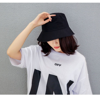 Mũ BUCKET trơn đen, thời trang unisex