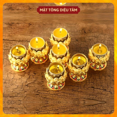 Chân nến thờ hoa sen, chân nến trang trí bàn thờ hợp kim, đồ thờ cúng cúng dường tam bảo Diệu Tâm
