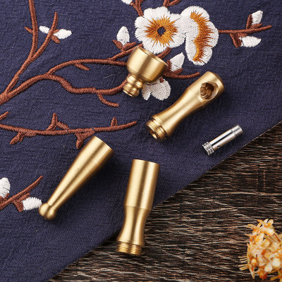 Tẩu lọc thuốc bằng đồng cao cấp, Dùng cho được cả Sợi và điếu : Lớn + Vừa + Nhỏ, có thể tháo rời và vệ sinh !