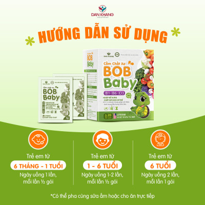 Cốm bổ sung chất xơ cho bé BobBaby Dân Khang hỗ trợ tiêu hóa giảm táo bón hộp 20 gói