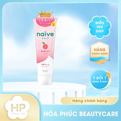 Sữa Rửa Mặt Sạch Sâu Chiết Xuất Lá Đào Kracie Naive Face Wash (Peach Leaf) - Tuýp 130G