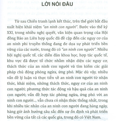 Nguy Cơ Đe Dọa Đến An Ninh Con Người Tại Việt Nam Và Những Vấn Đề Đặt Ra Đối Với Công Tác Phòng Ngừa, Ngăn Chặn (Sách chuyên khảo)