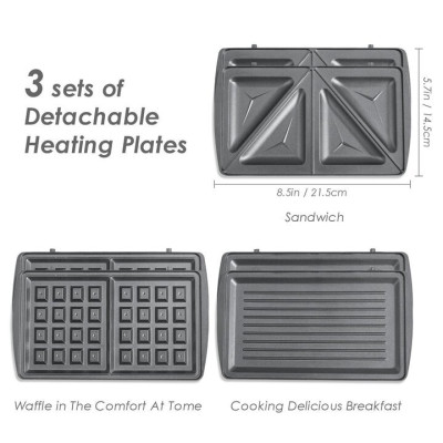 Máy Làm Bánh 3 Trong 1 thương hiệu DSP KC1049 - 3 loại vỉ nướng - Công suất: 750W - Hàng Nhập Khẩu