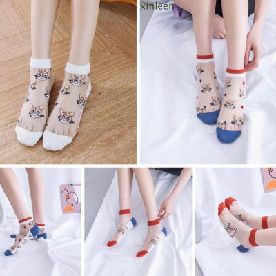 Combo 10 Đôi Tất Nữ Cổ Ngắn Hình Mèo - Tất Nữ Phối Lưới Hình Mèo Cute - Tất Lưới Nữ Cổ Ngắn Sanh Chảnh - Màu Ngẫu Nhiên