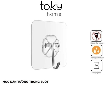 SET 20 Móc Dán Tường Trong Suốt, Treo Đồ Dùng Tiện Dụng Đa Năng Trong Gia Đình, Móc Dính Tường Siêu Dính, Giá Rẻ, Taky Home 2213set20