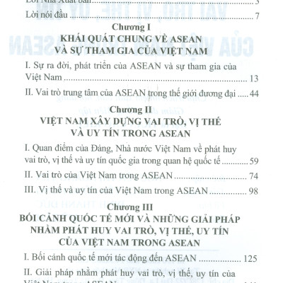 Vai Trò, Vị Thế, Uy Tín Của Việt Nam Trong ASEAN