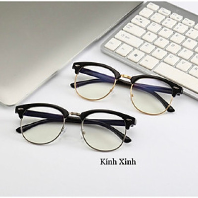 Kính Mắt Chống Ánh Sáng Xanh Bức Xạ Nửa Viền Gọng Nhựa Thời Trang