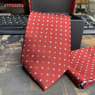 Cavat nam bản 8cm lót silk cao cấp nguyên hộp kèm khăn và khuy măng sét Giangpkc Qtp