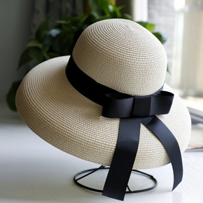 Nón rộng vành đi biển đẹp Mũ rộng vành đi biển Mũ cói đi biển rộng vành chống tia UV Panama thời trang Hàn Quốc dona21040810