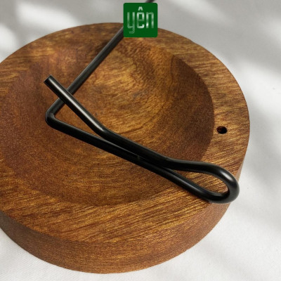 Giá Treo Nhang Thảo Mộc Yên Bằng Thanh Kim Loại Đế Gỗ Thông Trang Trí Tâm Linh Thờ Cúng Quà Tặng