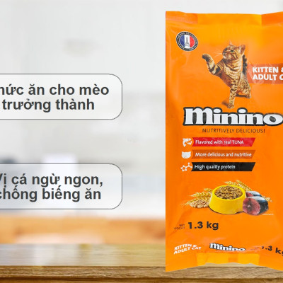 Thức ăn cho mèo Minino Tuna 1.3kg ( vị cá ngừ)