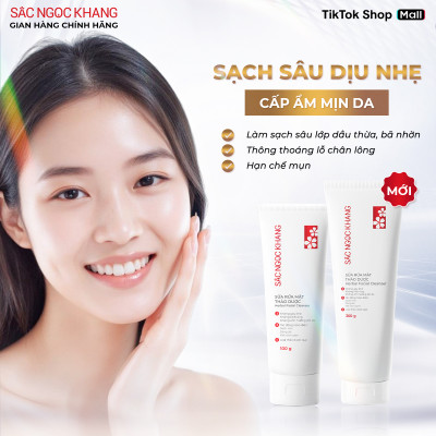 Combo làm sạch thảo dược Sắc Ngọc Khang: Nước tẩy trang 145ml - Sữa rửa mặt 100g - Nước hoa hồng 145ml - Tẩy tế bào chết da mặt 120g