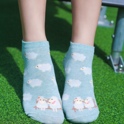 Tất vớ nữ cổ ngắn hình cừu Kikiya Hàn Quốc cao cấp W-A-002