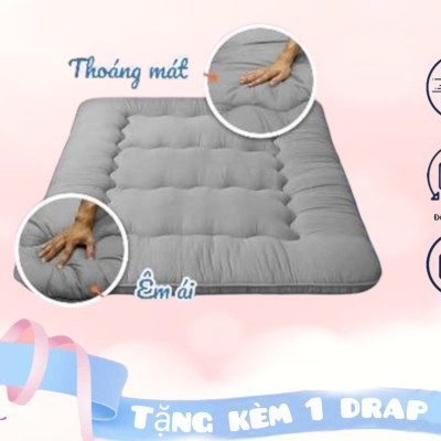 Nệm Topper Nệm Bông Cao Cấp Hàng Xuất Khẩu 1MX2M,1M2X2M,1M4X2M,1M6X2M,1M8X2M Tặng Kèm Drap Nệm