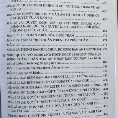 Hệ Thống Các Nghị Quyết Của Hội Đồng Thẩm Phán, Toà Án Nhân Dân Tối Cao Về Dân Sự Và Tố Tụng Dân Sự Từ Năm 1990 Đến 2023