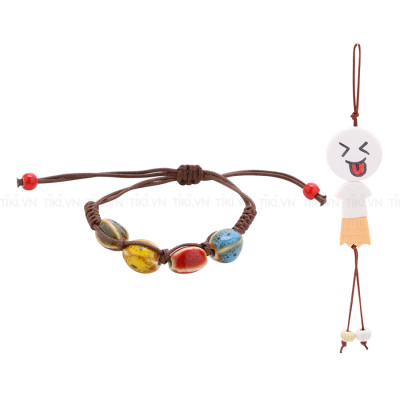 Combo 2 Dây Sứ 3-4 Hạt A 262 - Móc Khóa A 261 (Mẫu Ngẫu Nhiên)