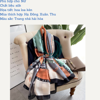 Khăn choàng cổ đi biển chất liệu silk họa tiết hoa loa kèn sang trọng 180x90cm-Qùa tặng cho phái đẹp