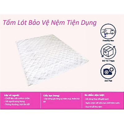 Tấm Lót Bảo Vệ Nệm Có Thun Chằn 4 Góc [Đủ Size]