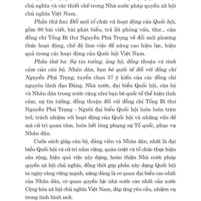 Quốc Hội trong tiến trình đổi mới đáp ứng yêu cầu xây dựng, hoàn thiện nhà nước pháp quyền xã hội chủ nghĩa ở Việt Nam - bản in 2024