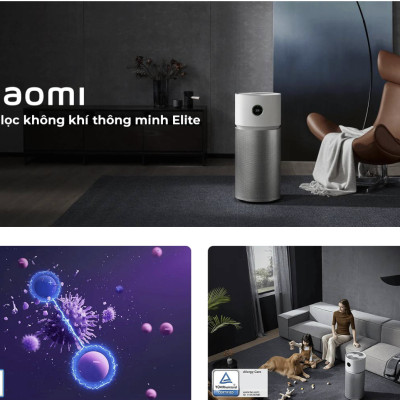 Máy Lọc Không Khí Xiaomi Elite Cao Cấp Khử Khuẩn Siêu Mịn, Khử Mùi Tia UVC Và Plasma, Màng Lọc Sợi Thủy Tinh Tĩnh Điện Kết Nối App, Phù Hợp Không Gian 125 m2 - Hàng Chính Hãng