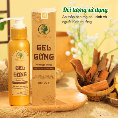 Bộ đánh tan mỡ bụng lâu năm Wonmom ( 1 Gel gừng giảm eo + 1 Gen nịt bụng )
