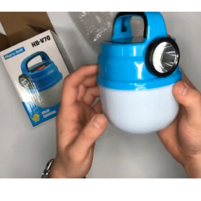 Bóng Đèn Tích Điện V70 50W Siêu Sáng Tích Hợp Đèn Pin Có Sạc Năng Lượng Mặt Trời, Đèn led đa năng đi vườn, cắm trại, picnic, đèn dự phòng khi cúp điện, đèn pin sạc USB