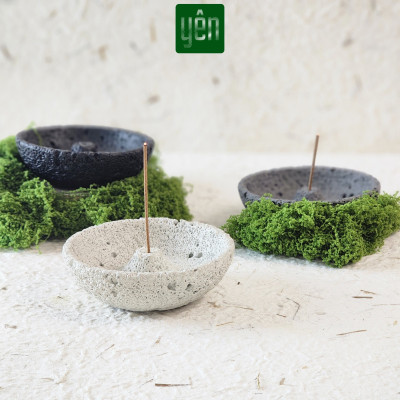 Đế Hứng Nhang Thảo Mộc Bằng Đá Phong Cách Wabi Sabi Trang Trí Nhà Bàn Thờ Thiền
