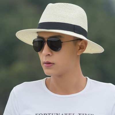 Nón cao bồi phớt mũ cao bồi nam nữ Fedora comboy chất liệu cói Hàng nhập dona24072901