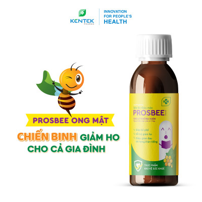 Siro ho thảo dược bổ phế, giảm ho dành cho trẻ em PROSBEE Ong Mật | Kentek Pharma | Chai 100ml