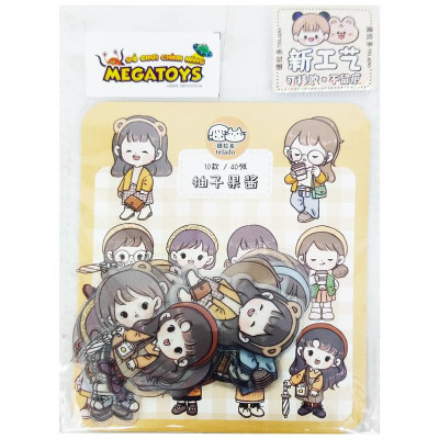 Bộ 40 Sticker Cô Gái Abu Dễ Thương - Telado MSTZ-0/77-83 (Mẫu Màu Giao Ngẫu Nhiên)