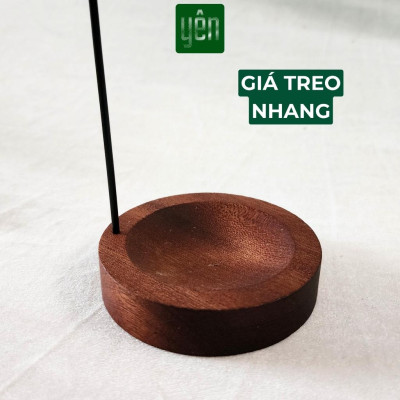 Giá Treo Nhang Thảo Mộc Yên Bằng Thanh Kim Loại Đế Gỗ Thông Trang Trí Tâm Linh Thờ Cúng Quà Tặng