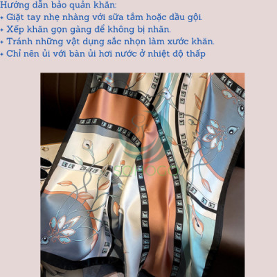Khăn choàng cổ đi biển chất liệu silk họa tiết hoa loa kèn sang trọng 180x90cm-Qùa tặng cho phái đẹp