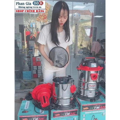 Máy Hút Bụi Công Nghiệp JETMAN 20L, Công Suất 1600W, Mô Tơ 100% Dây đồng, Bảo Hành 1 Năm