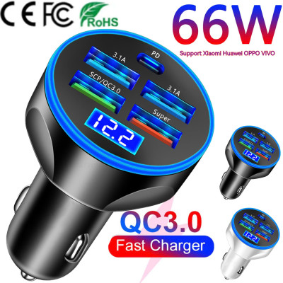 ĐènTẩu Sạc QC3.0+PD 4 USB 12V-24v 150W Chuyên Dụng Thông Minh Tự Điều Chỉnh Dòng Sạc