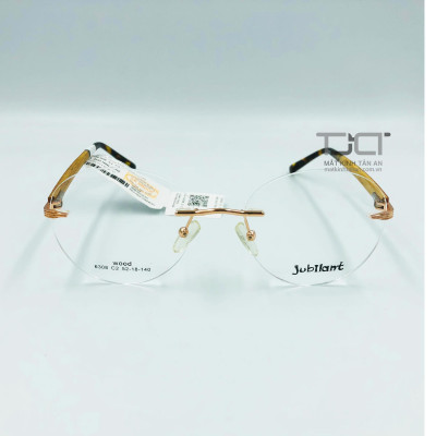 GỌNG KÍNH KHÔNG GỌNG (GỌNG KHOAN ỐC)  PHOM TRÒN DÀNH CHO NỮ , CÀNG KÍNH GỖ CHÍNH HÃNG JUBILANT JU6308