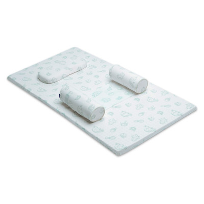 Combo Gối Nệm cao su em bé Liên Á Bambino- cao 2cm - Cao Su Thiên Nhiên 100%