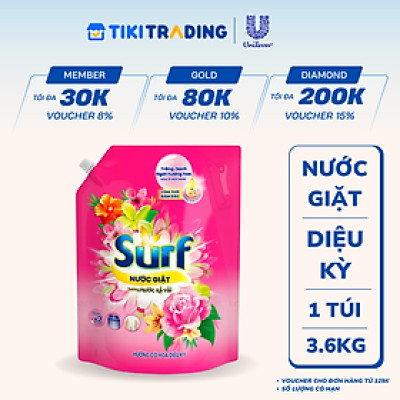 Nước Giặt Suft Hương Cỏ Hoa Diệu Kỳ Túi 3.6KG