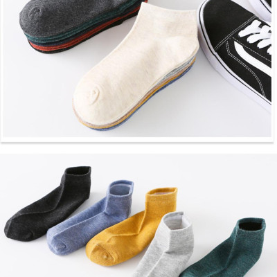 Combo 5 Đôi Tất , Vớ Nam / Nữ Cổ Ngắn Trơn Siêu Mềm Mại Nhiều Màu