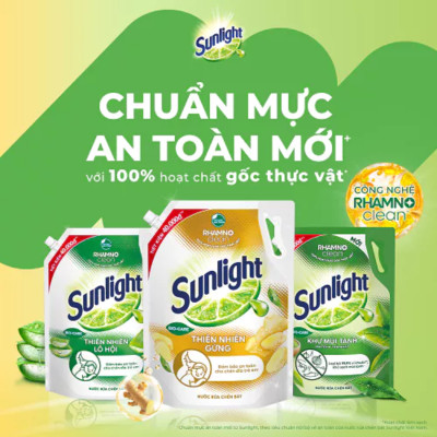 Nước Rửa Chén Sunlight Bio-care Thiên Nhiên 100% Gốc Thực Vật Hương Thiên Nhiên Gừng Túi 3.3KG