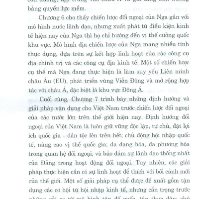 Chiến Lược Đối Ngoại Của Các Nước Lớn Trong Bối Cảnh Thế Giới Hiện Nay: Sự Kết Hợp Các Công Cụ Địa Kinh Tế Và Địa Chính Trị