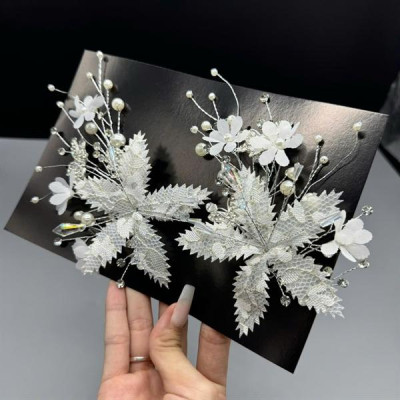 Cài tóc cô dâu hoa ren đính đá mẫu mới t9/2024