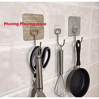 Móc Dán Tường Cao Cấp , Móc Dính Tường Treo Đồ Nặng Siêu Dính Inox 304 - Treo Thớt, Nồi Niêu Xong Chảo, Treo Đồ Đa Năng