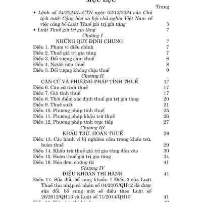 Luật Thuế giá trị gia tăng năm 2024