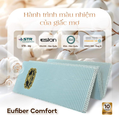 Nệm bông ép  Kim Cương EUFIBER COMFORT-Bảo hành 10 năm-Gấp 3 - Di chuyển dễ dàng.