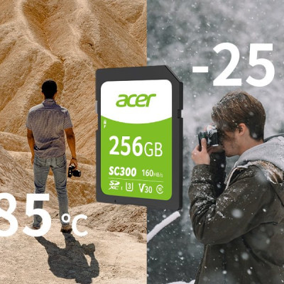 Thẻ nhớ cho camera Acer SD Card SC300 4K UHS-II - Hàng chính hãng