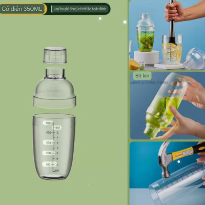 Bình Lắc pha chế, dụng cụ pha chế Bình Lắc Cocktail Shaker Nhựa Có Vạch Chia mil rõ nét Pha Chế Trà Sữa Trà Chanh, Cocktail , Cafe 
