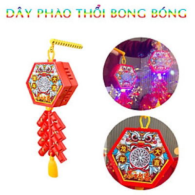 Đồ chơi Lễ Tết, Dây Phao Thổi Bong Bóng Có Đèn Led Vui Nhộn, Máy bắn phao hoa bằng xà bông, Phụ kiện trang trí Tết Năm Mới